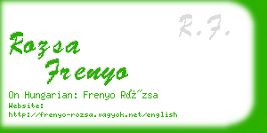 rozsa frenyo business card